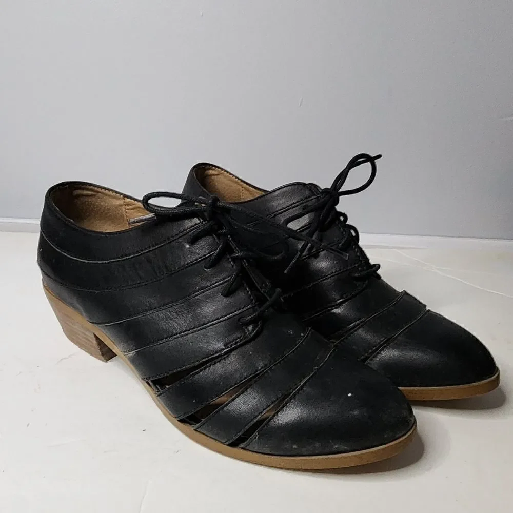 Splendid bootie shoes black dress tie women's 8.5